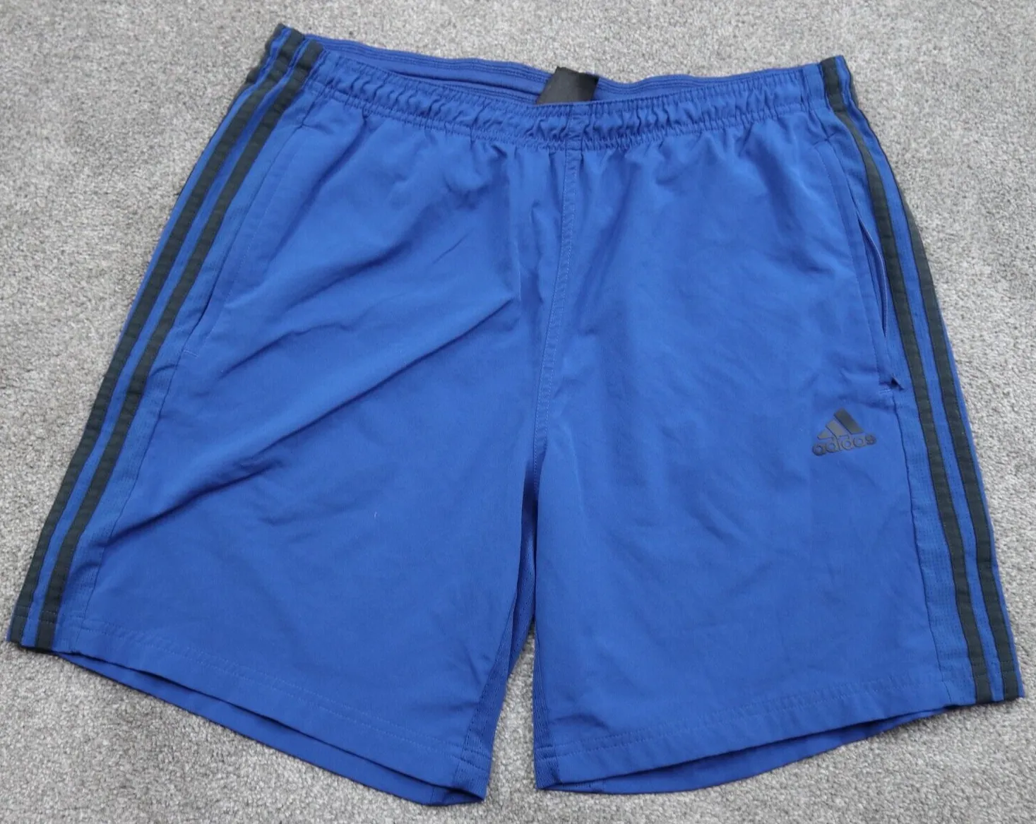 Adidas Boys Activewear Shorts High Rise Blue Large CLIMACOOL Sports Logo Shorts