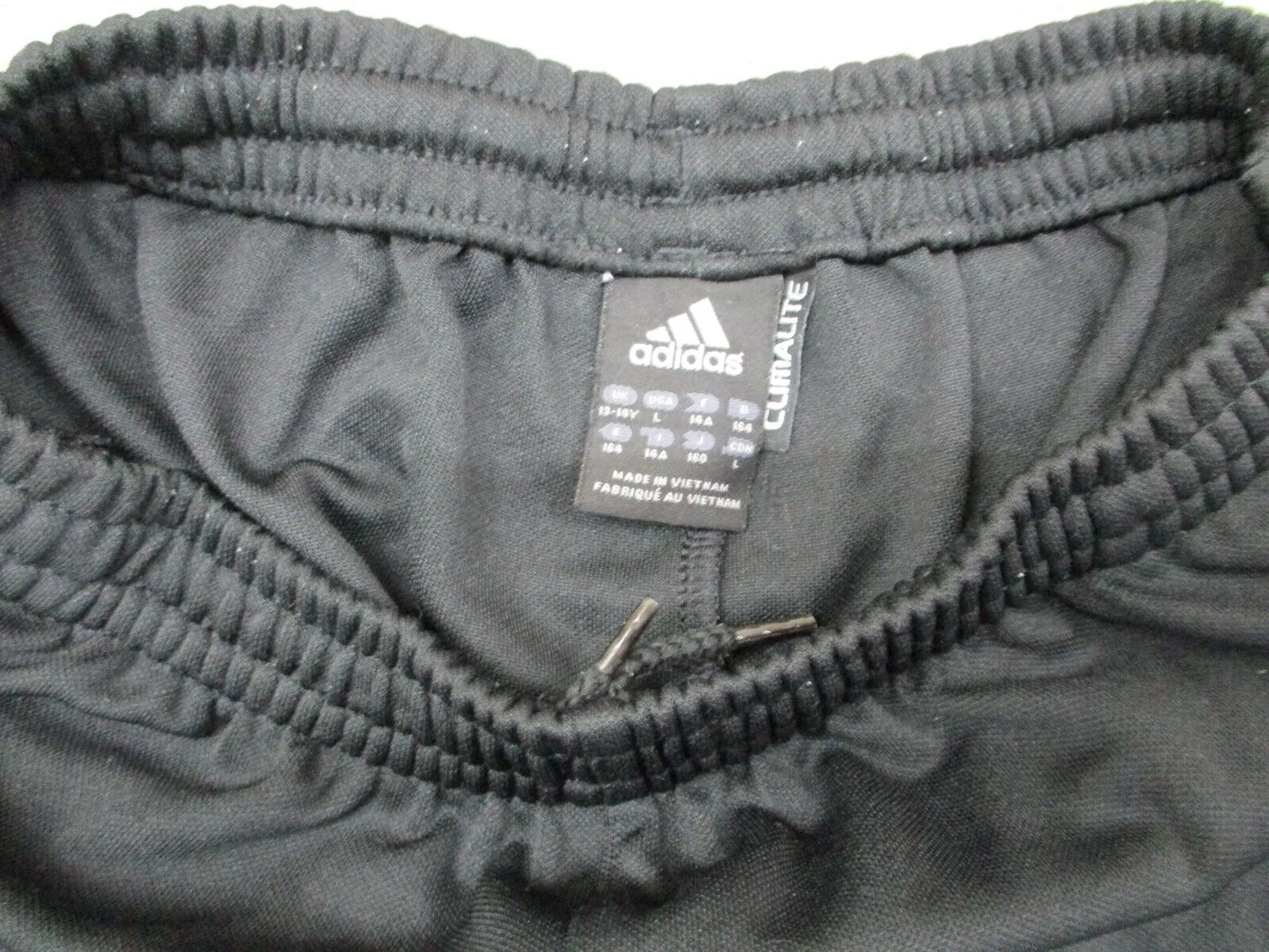 Adidas Jogger Pants Youth Girls Large Black Mid Rise Activewear Running Pant