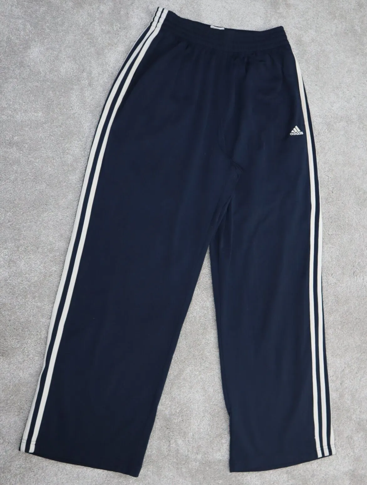 Adidas Logo Track Pants Youth Boys Medium Navy Blue Activewear Jogging Pants