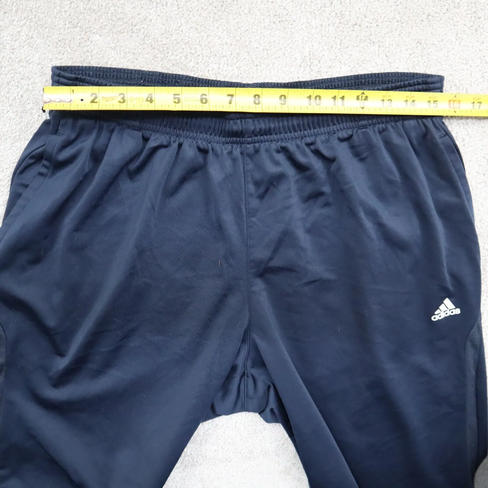 adidas Men Track Pant Activewear Elastic Waist Running/Training Navy Blue Size M