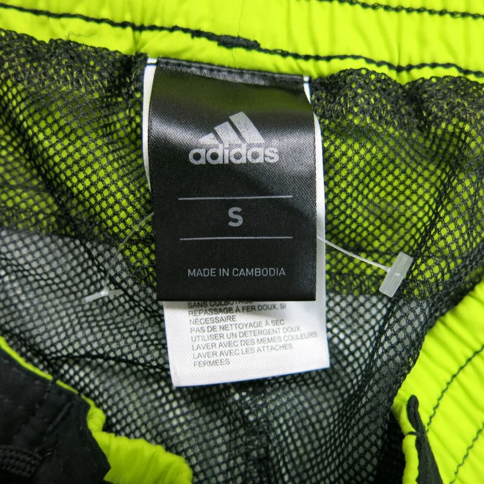 Adidas Mens Activewear Logo Athletics Shorts Mid Rise Drawstring Black Size S