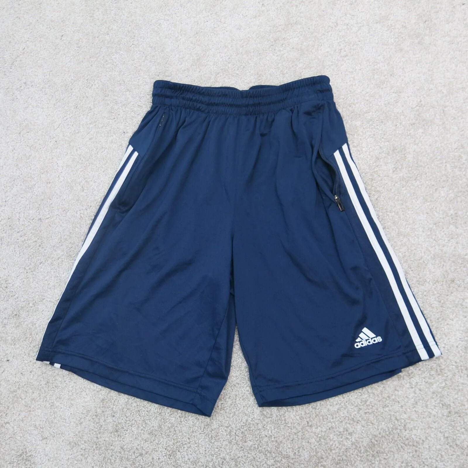 Adidas Mens Activewear Running Shorts Climacool Elastic Waist Logo Blue Size W25