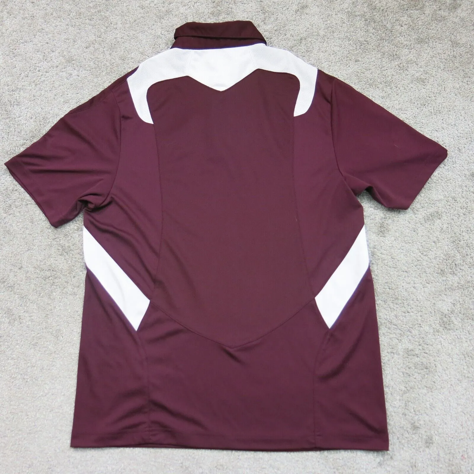 Adidas Mens Golf Logo Polo Shirt Short Sleeves Collared Neck Maroon Size Medium