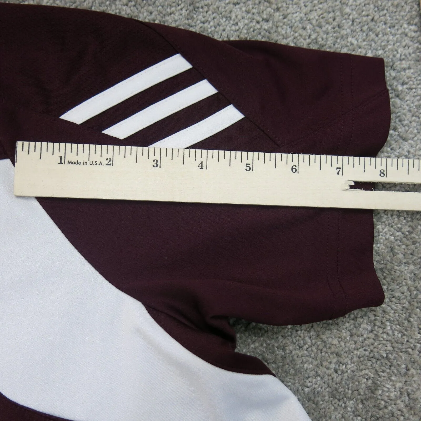 Adidas Mens Golf Logo Polo Shirt Short Sleeves Collared Neck Maroon Size Medium