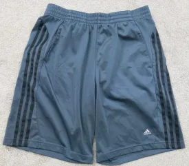 Adidas Mens Sportswear Logo Basketball Shorts Mid Rise Gray Black Size 30X20