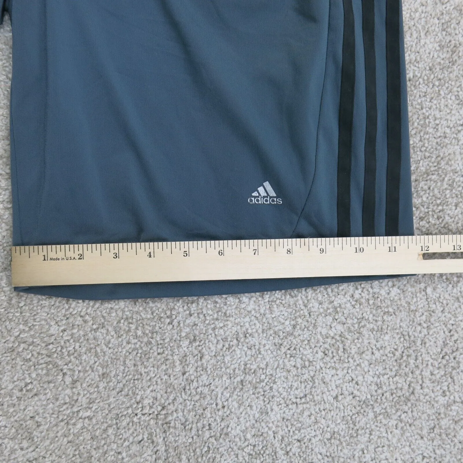 Adidas Mens Sportswear Logo Basketball Shorts Mid Rise Gray Black Size 30X20