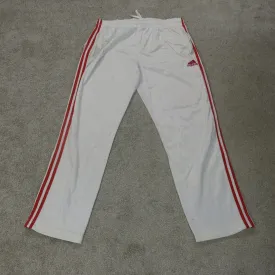 Adidas Pants Mens 2XL White Activewear Track Pant Elastic Waist 3 Stripes Logo