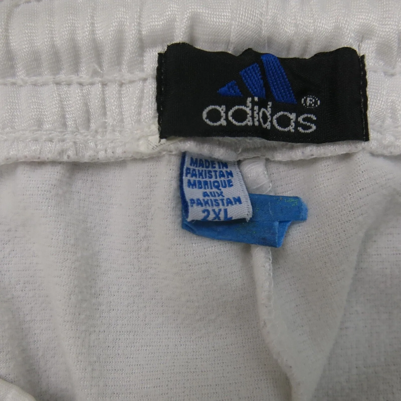 Adidas Pants Mens 2XL White Activewear Track Pant Elastic Waist 3 Stripes Logo