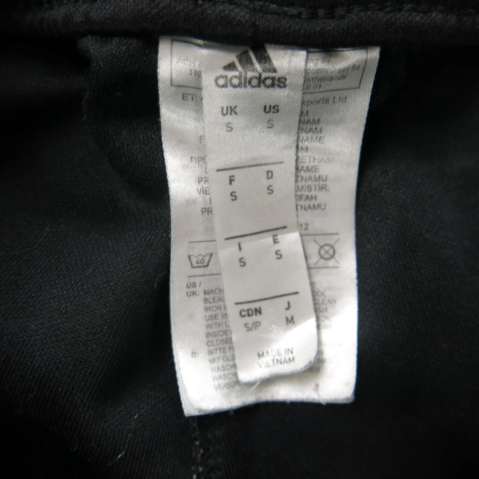 Adidas Pants Mens Small Black Activewear Track Pant Elastic Waist 3 Stripes Logo