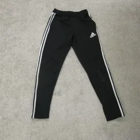 Adidas Pants Mens Small Black Activewear Track Pant Elastic Waist 3 Stripes Logo