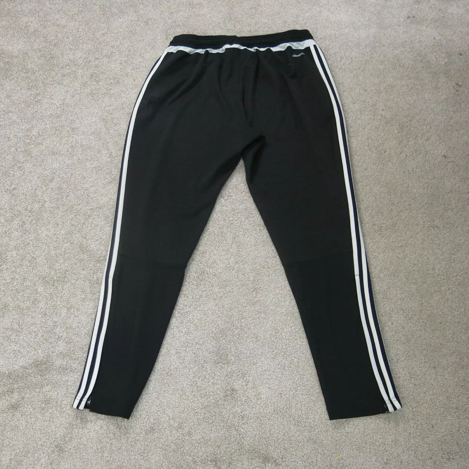 Adidas Pants Mens X Large Black Activewear Track Pant Elastic Waist 3 Stripes