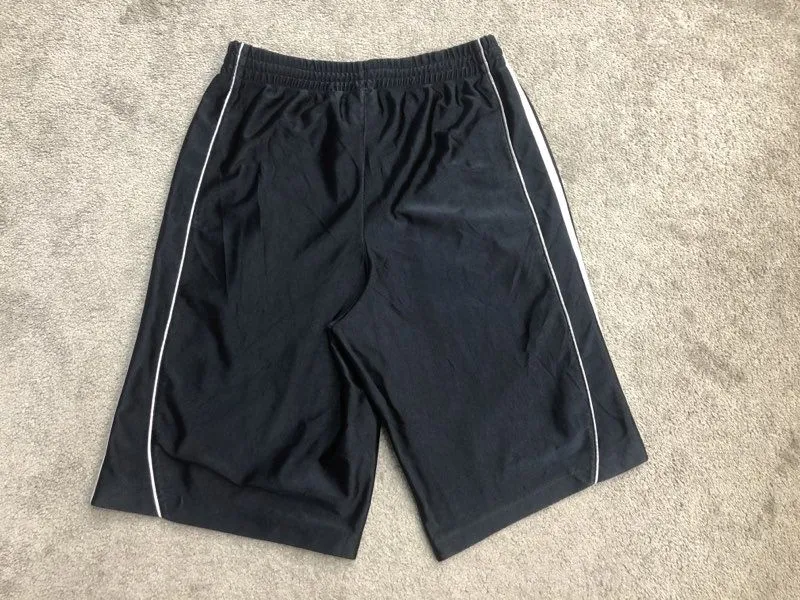 Adidas Shorts Mens XL Black 3 Stripe Bermuda Activewear Running Jogging Sports