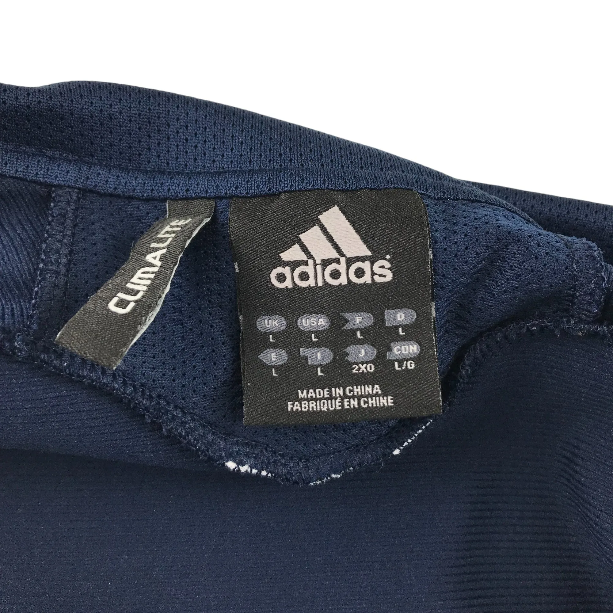 Adidas sport sweater men size L navy and white panelled long sleeve full zipper