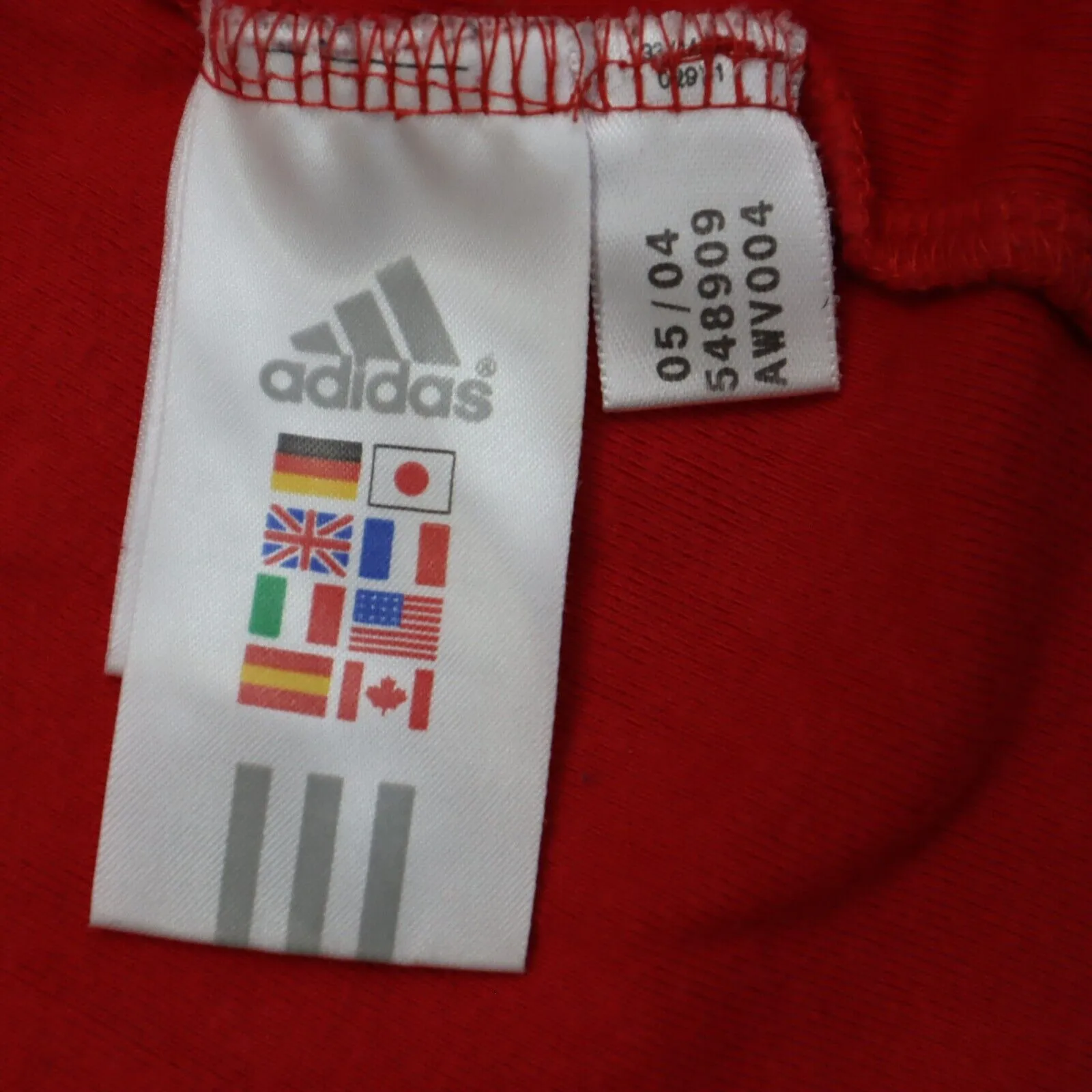 Adidas Sports T-Shirt Girls Small Red Black 3 Striped Activewear Athletics Shirt