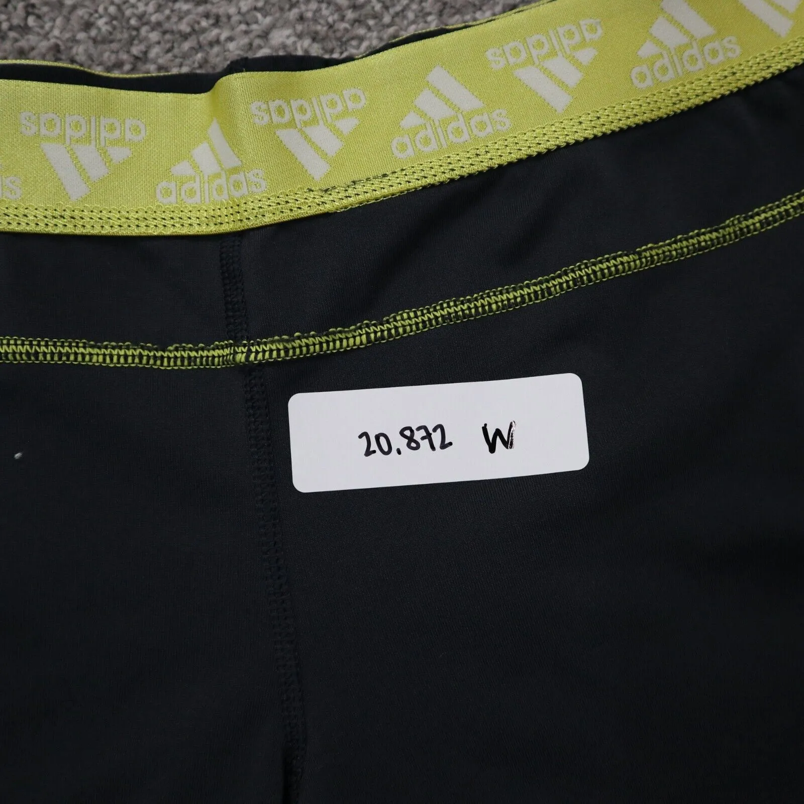 Adidas Womens Activewear Cropped Pants Elastic Waist Logo Black Size Large