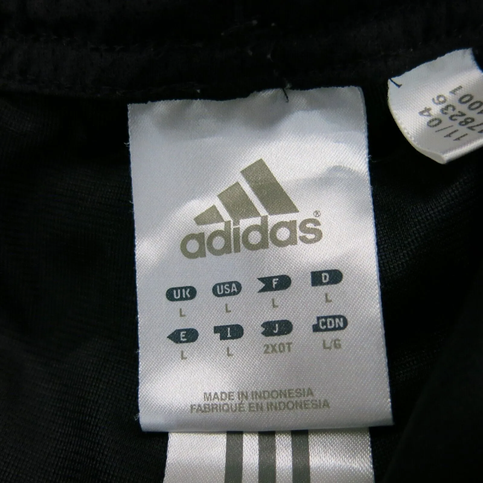 Adidas Womens Activewear Pant Drawstring Waist 3 Stripes Logo Black Size Large