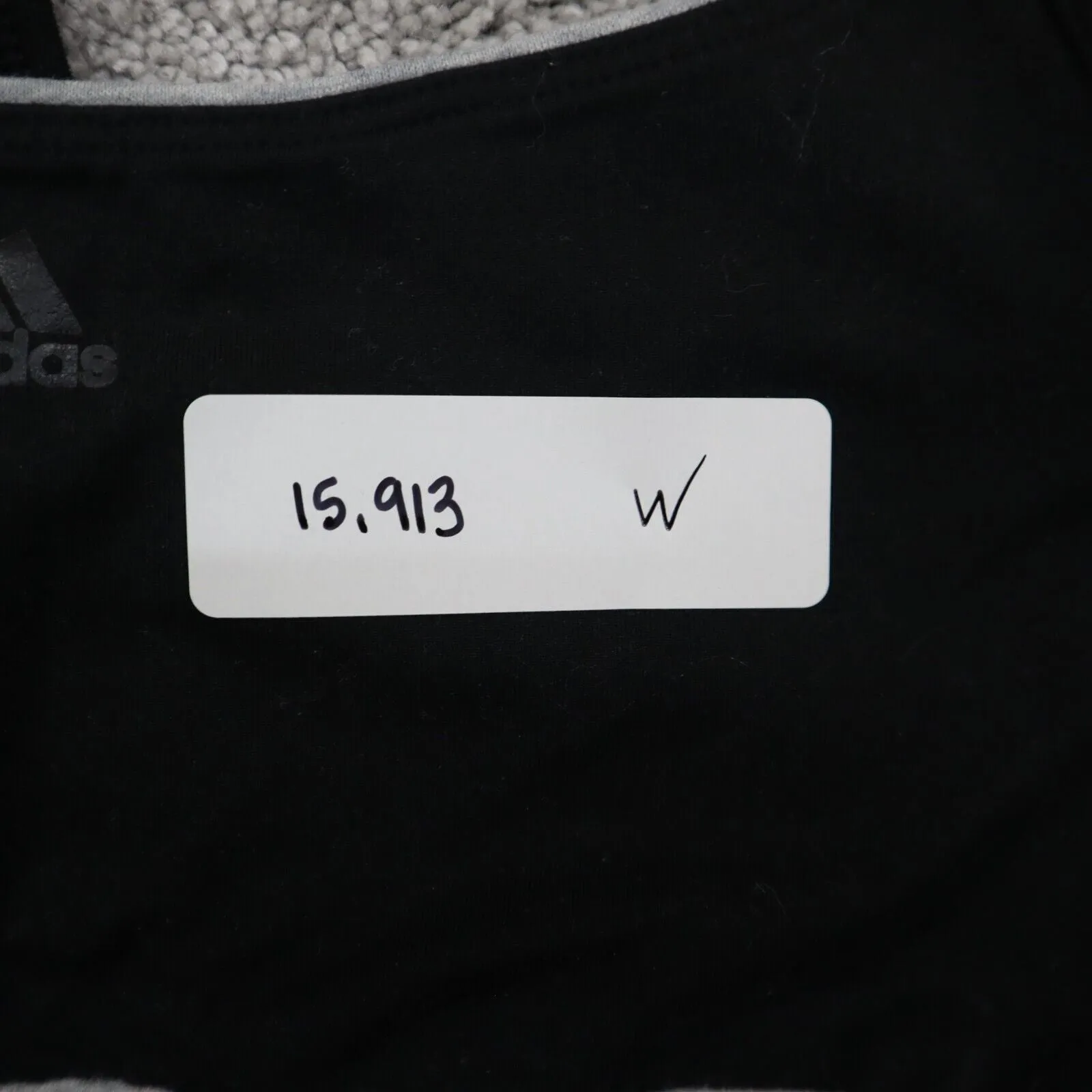 Adidas Womens Activewear Sports Bra Racerback Climalite Logo Black Size 12 X 11