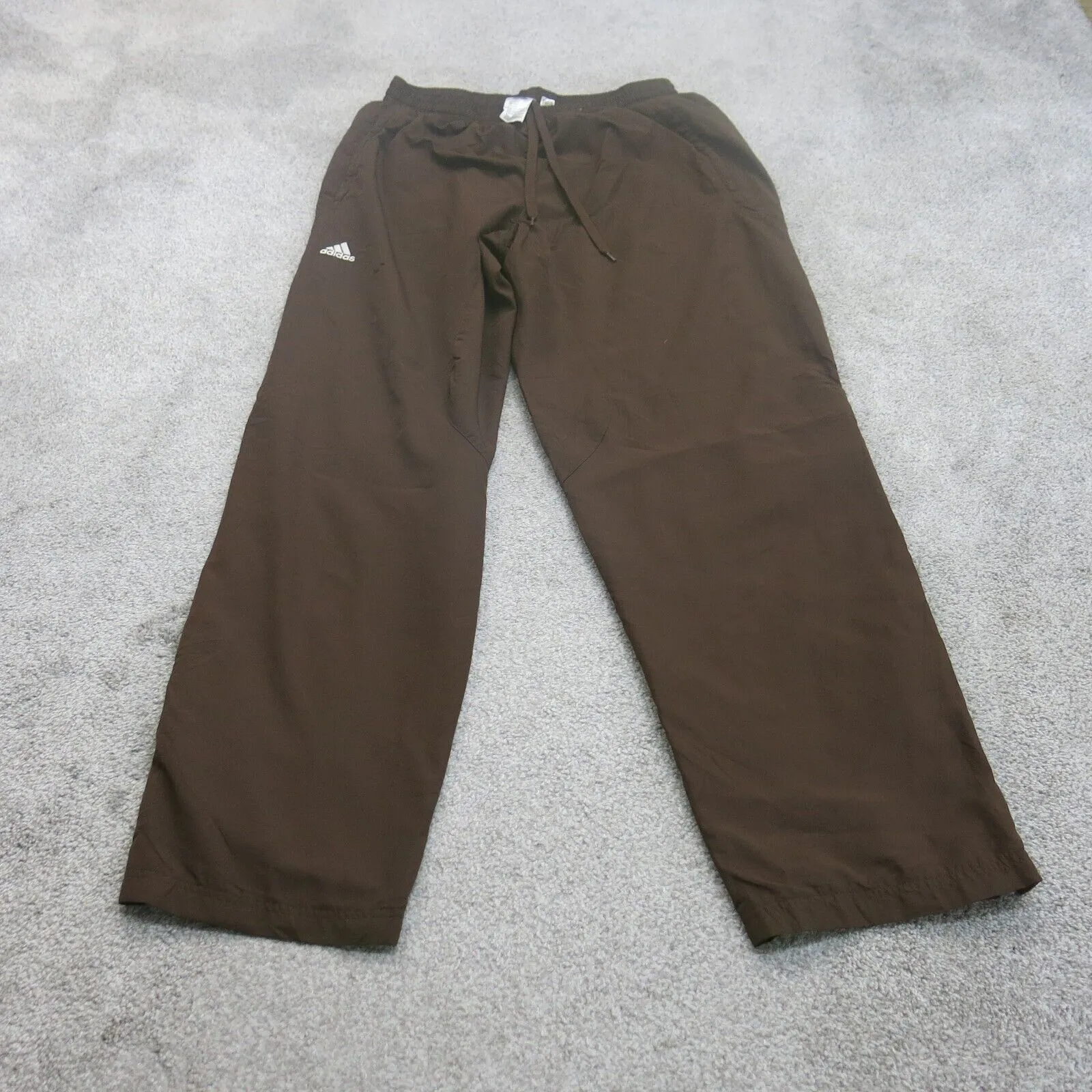 Adidas Womens Activewear Sweatpant High Rise Stretch Elastic Waist Brown Size L