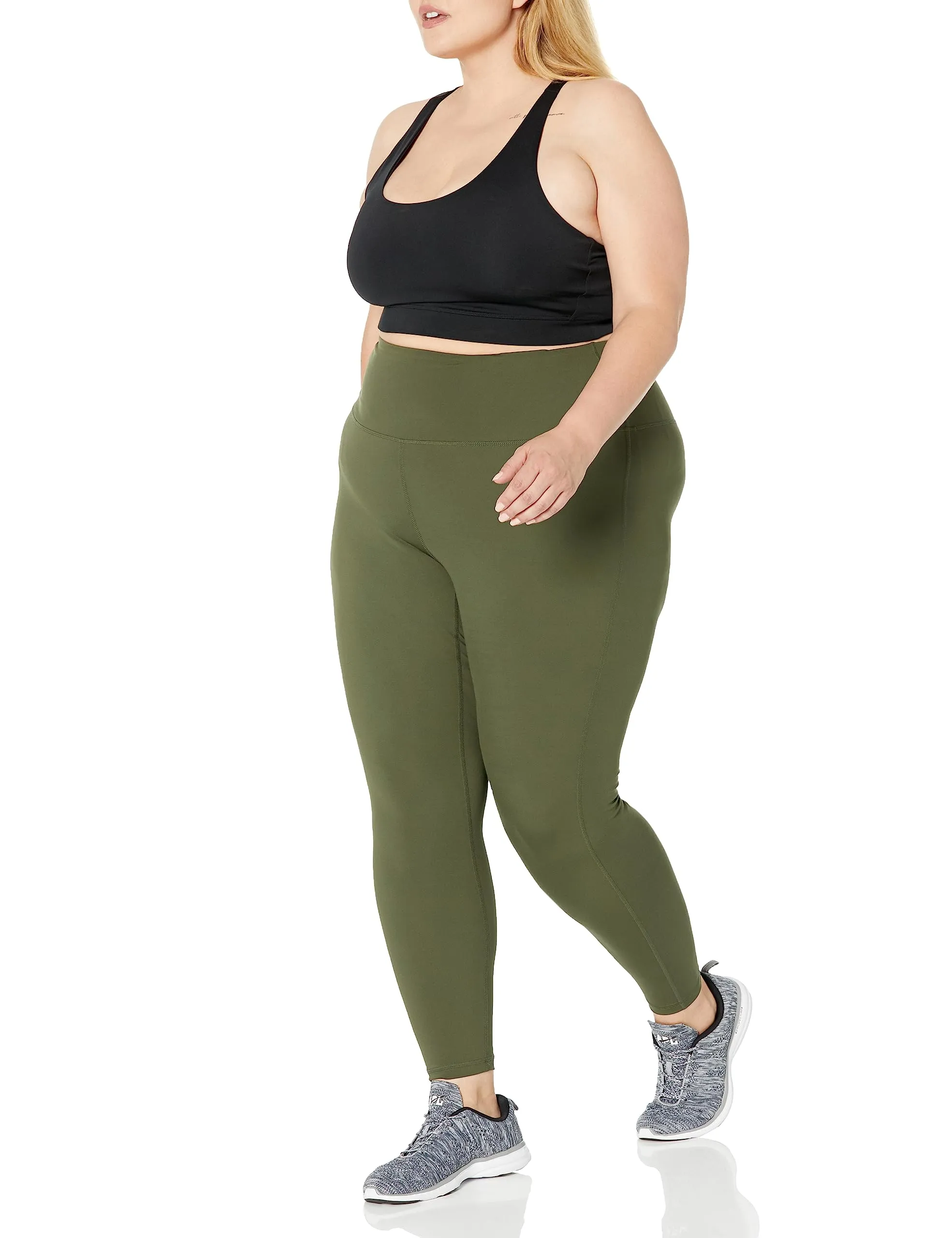 Amazon Essentials Workout Leggings for Women with Pockets, High-Rise Sculpt Athleisure, Available in Plus Size