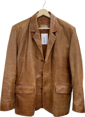 Attraction Brown Leather Blazer UK L