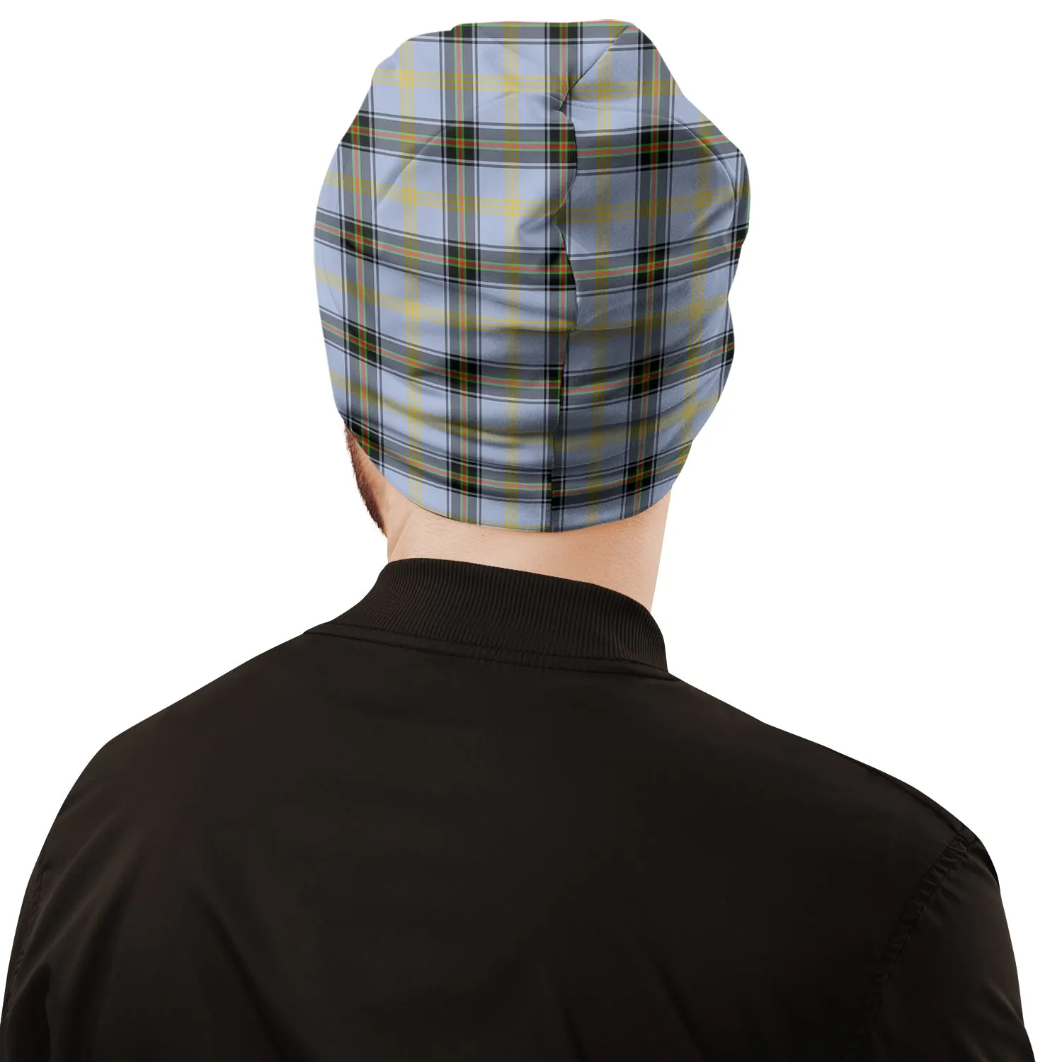 Bell Tartan Beanies Hat with Family Crest