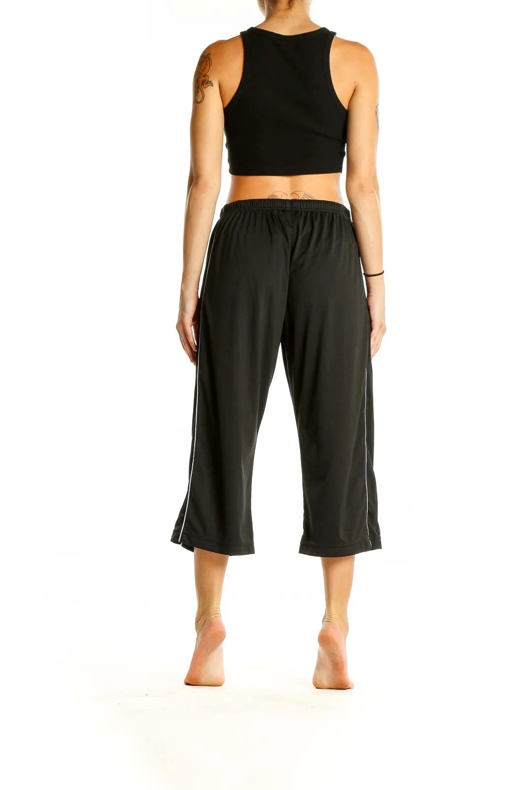 Black Cropped Activewear Pants