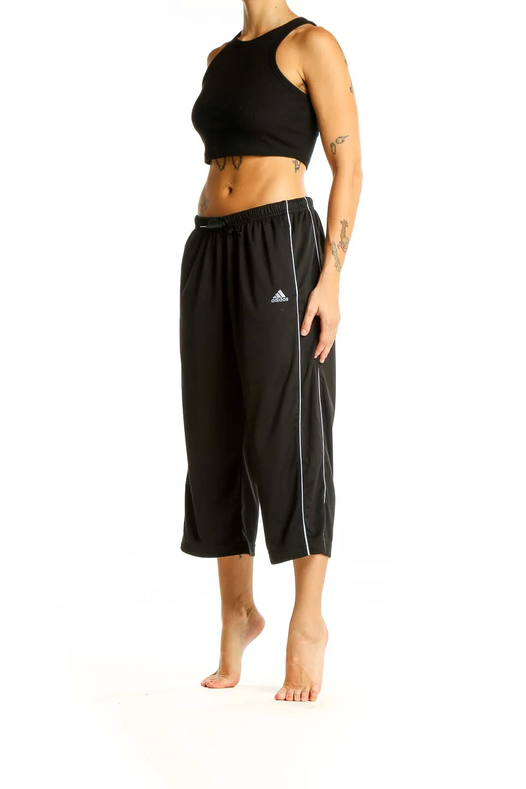 Black Cropped Activewear Pants