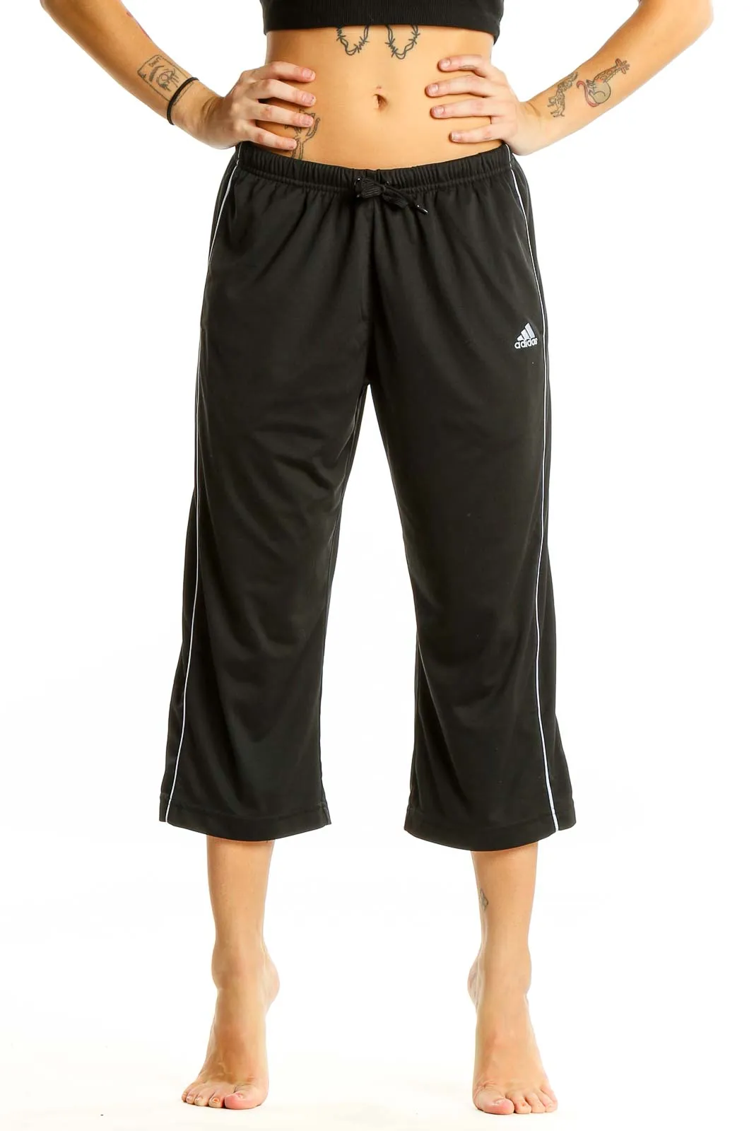 Black Cropped Activewear Pants