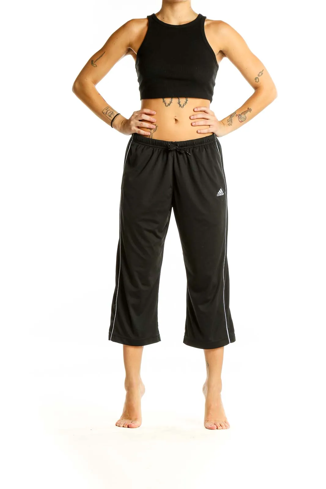 Black Cropped Activewear Pants