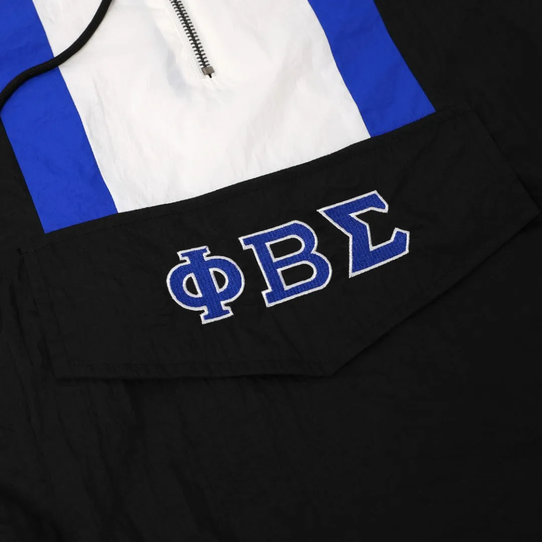 Black Phi Beta Sigma Half Zip Windbreaker Jacket