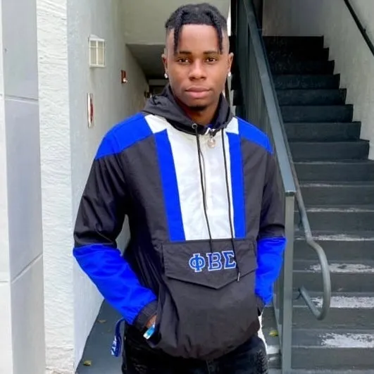 Black Phi Beta Sigma Half Zip Windbreaker Jacket