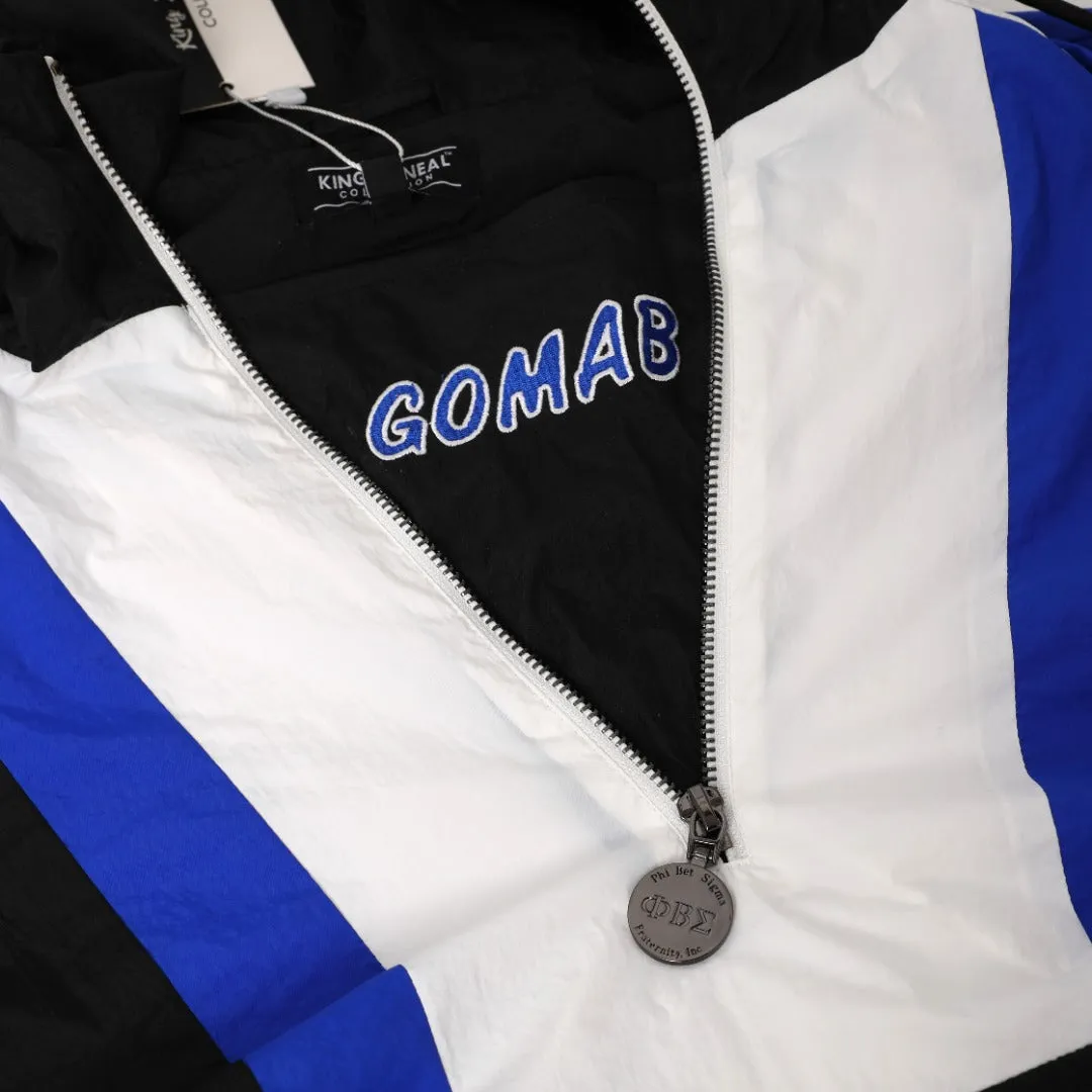 Black Phi Beta Sigma Half Zip Windbreaker Jacket