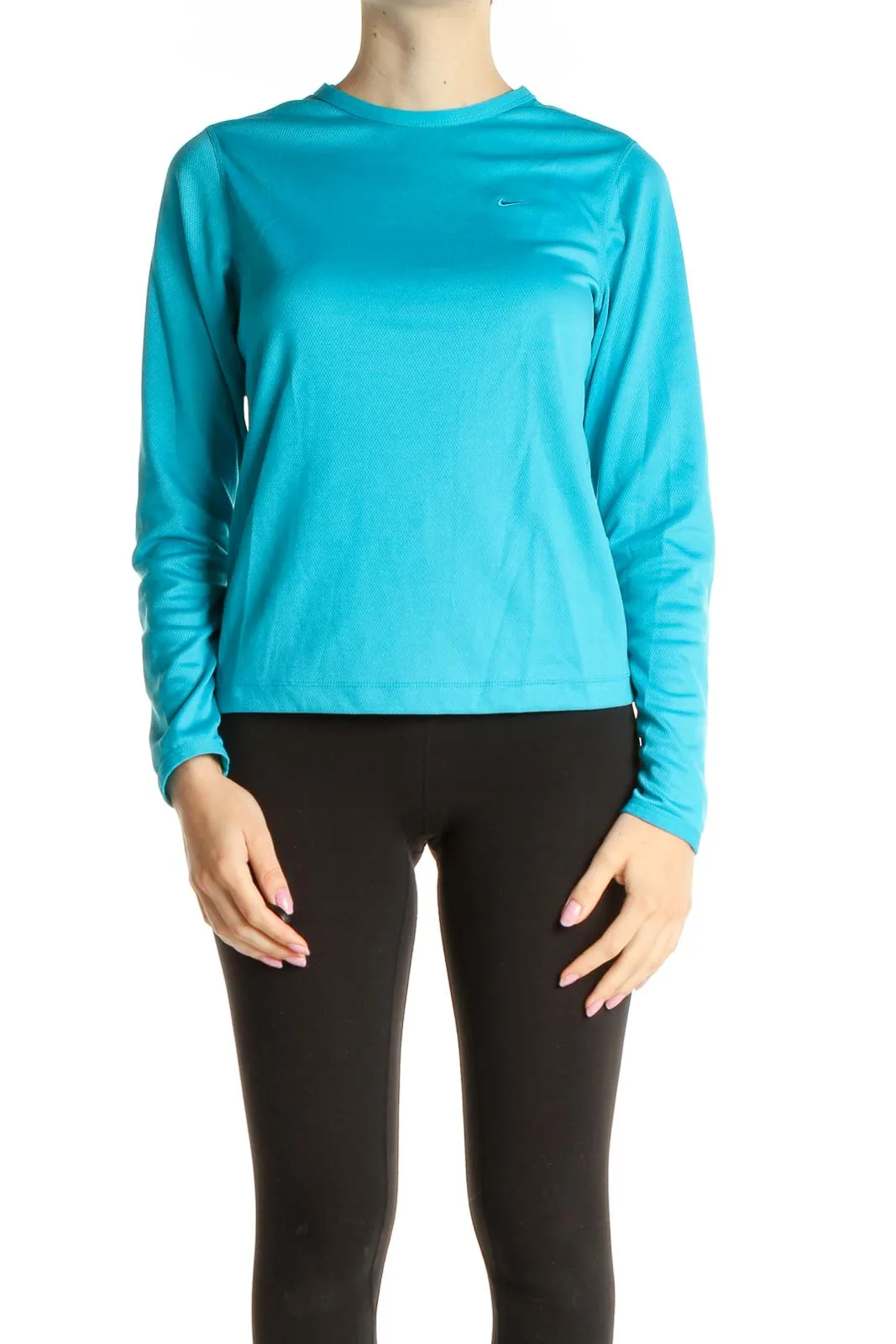 Blue Solid Activewear T-Shirt