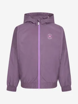 Converse Girls Hooded Zip Up Windbreaker in Purple