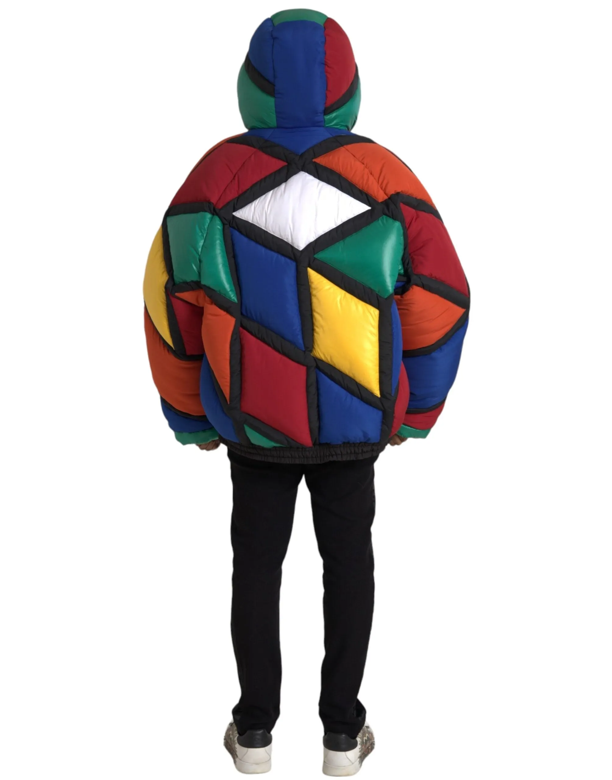 Dolce & Gabbana Multicolor Quilted Hooded Puffer Jacket