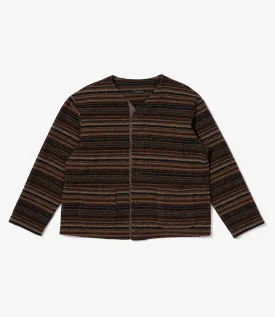 Engineered Garments Knit Cardigan - Brown Fair Isle Stripe Sweater Knit