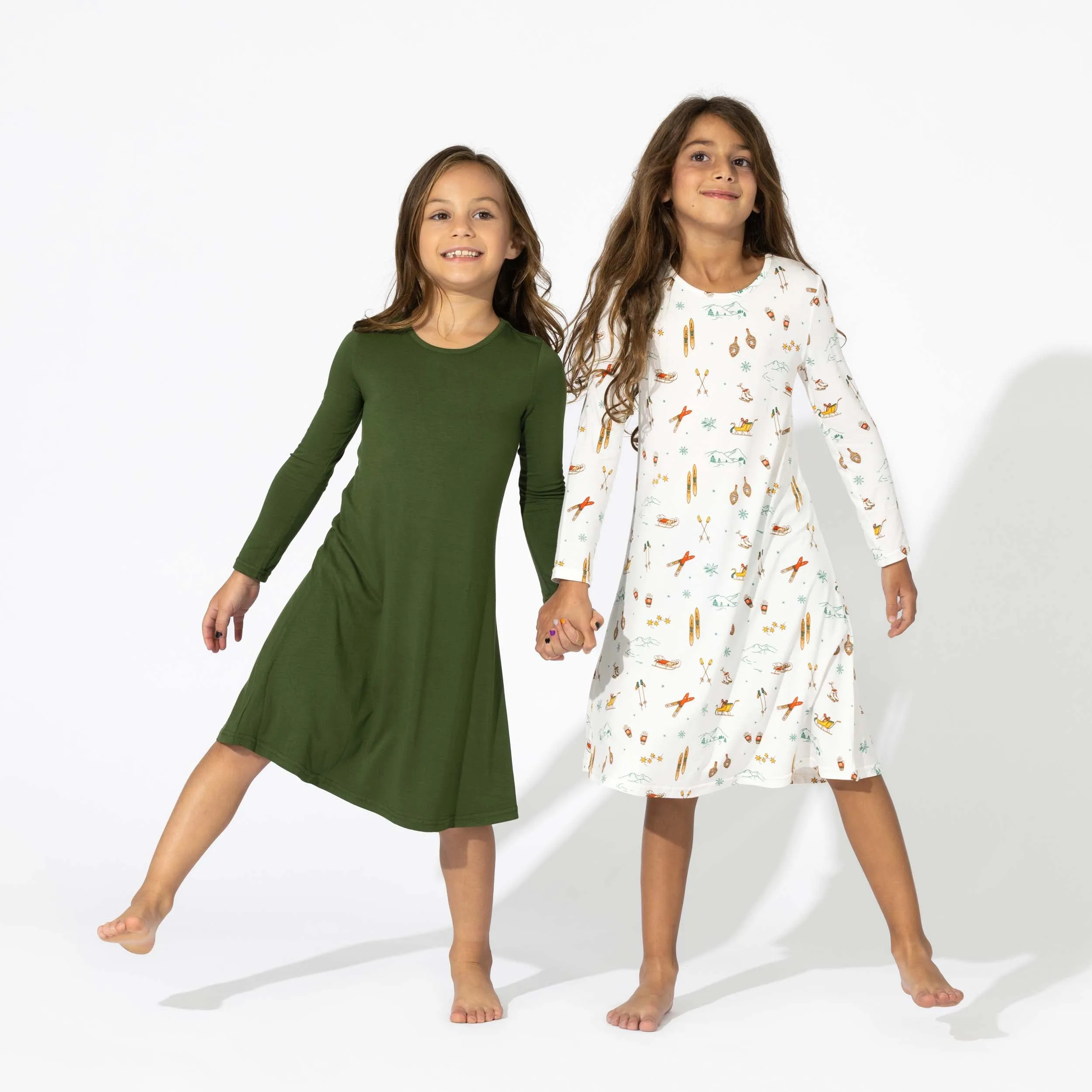 Evergreen Bamboo Girls' Long Sleeve Dress