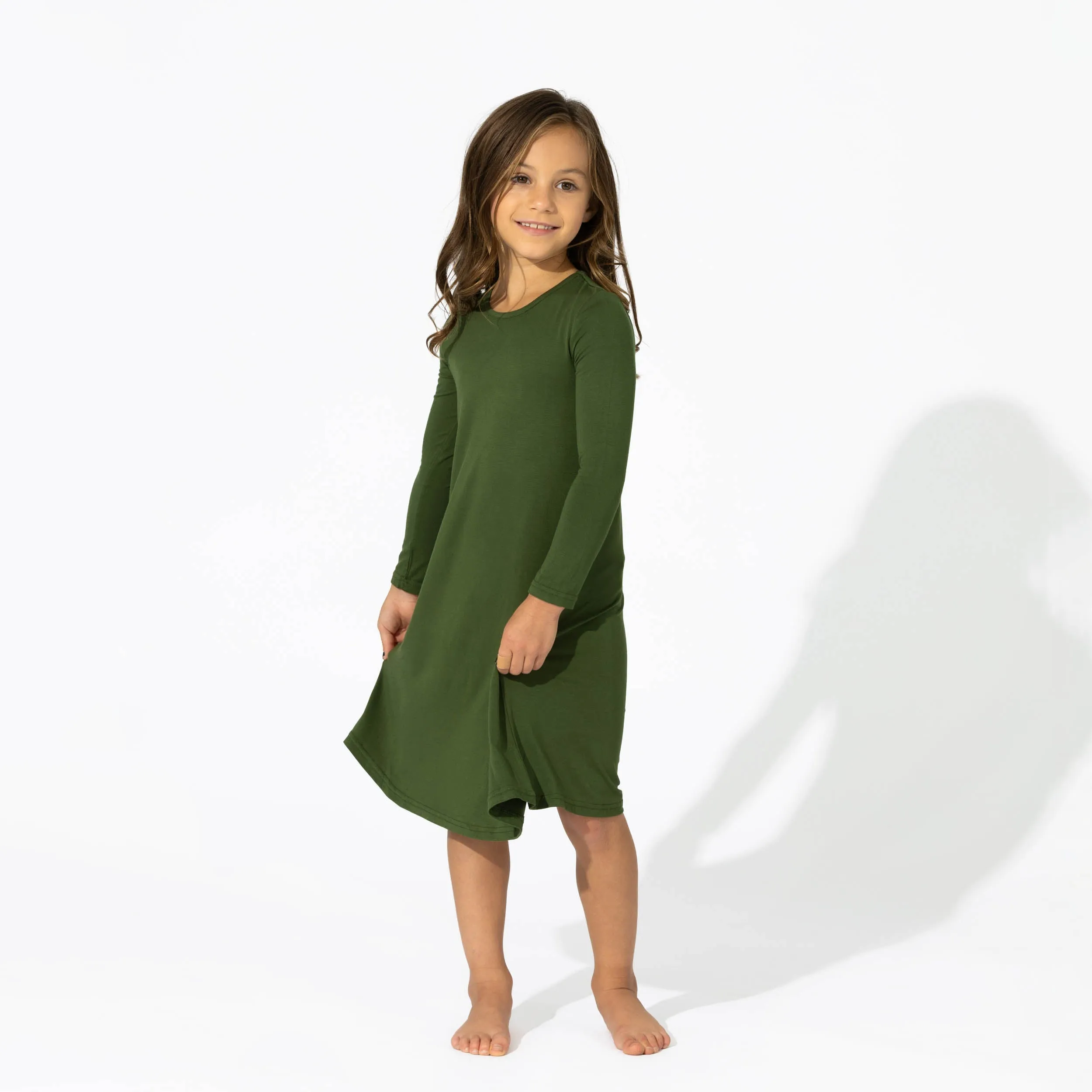 Evergreen Bamboo Girls' Long Sleeve Dress