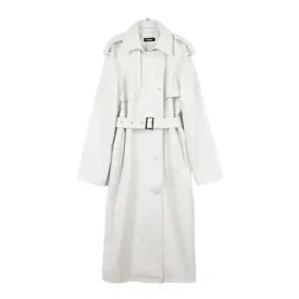 Extra-Long Oversized PU Leather Trench Coat