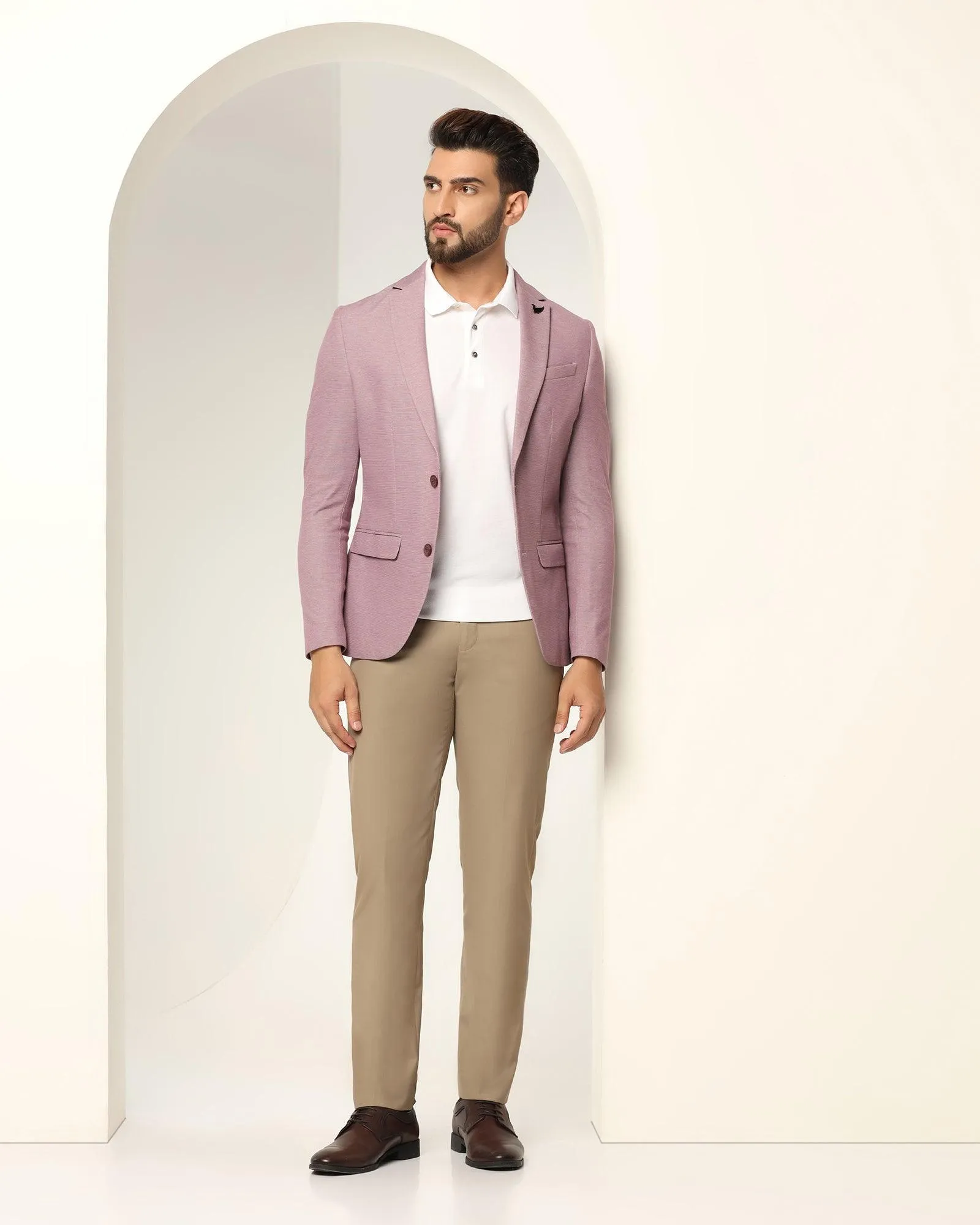 Formal Dusty Pink Textured Blazer - Jesse