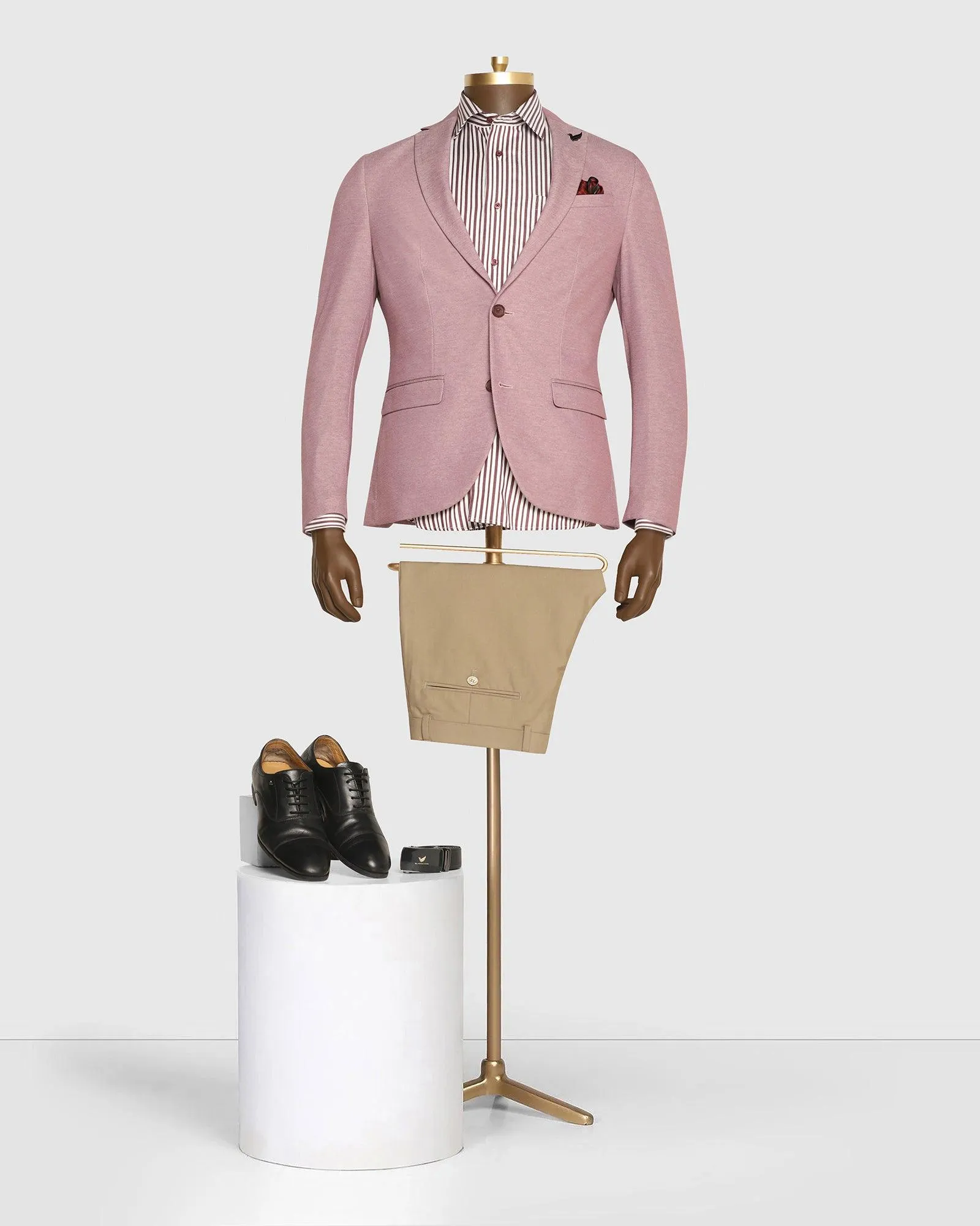 Formal Dusty Pink Textured Blazer - Jesse