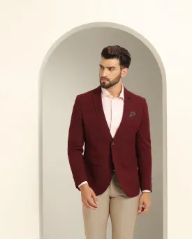 Formal Wine Textured Blazer - Sarwin