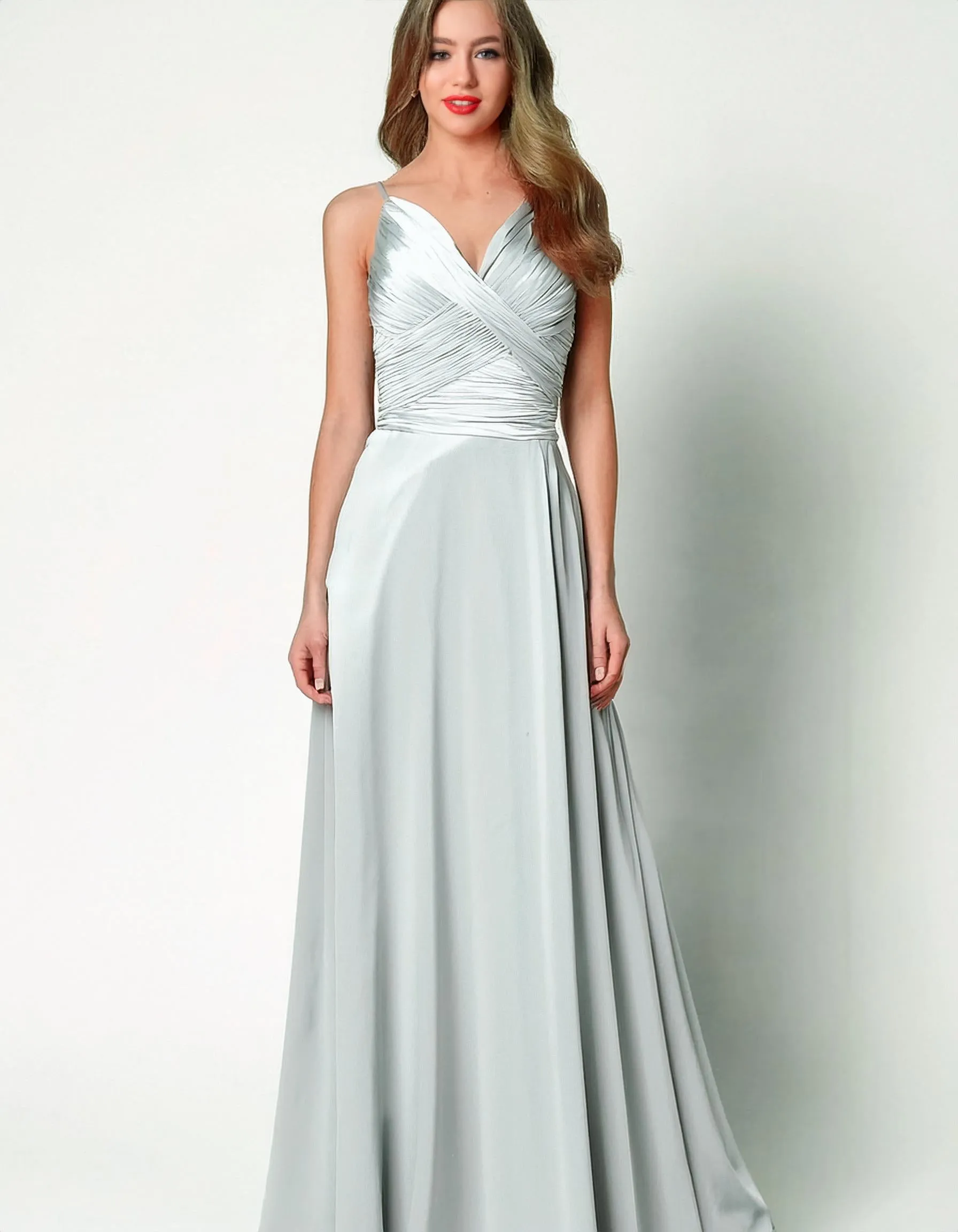 Frosted Pearl Evening Gown