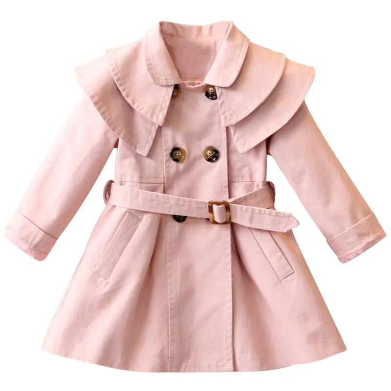 Girls Pink Trench Coat, Size 2-7 Yrs