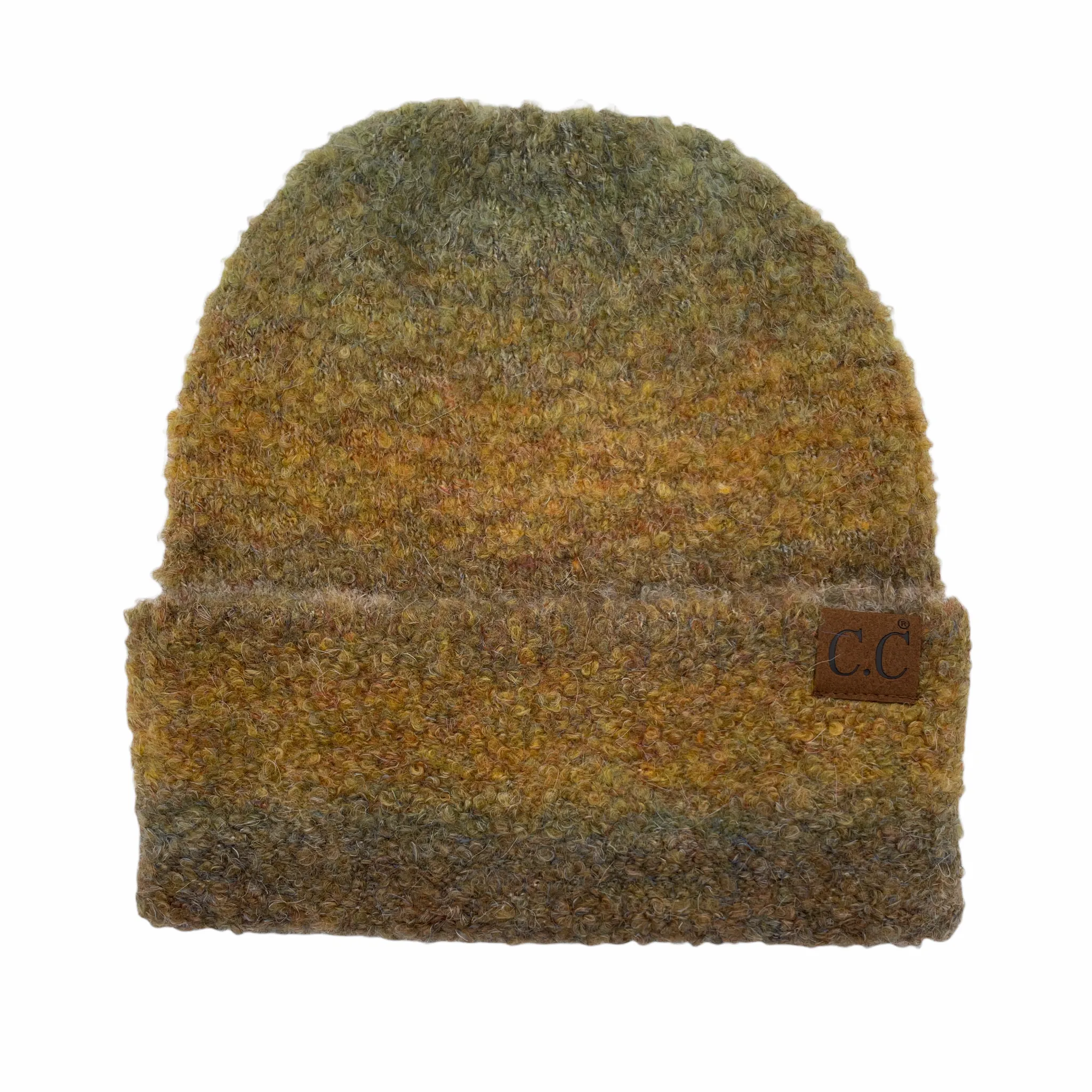 HAT-2082 Multi Ombre Mohair Beanie Taupe Mix