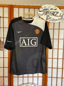 MANCHESTER UNITED 2008 09 JERSEY NIKE 258870-010 Medium AIG Training Shirt