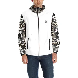 Men's All Over Print Quilted Windbreaker(Model H35) jaxs18 skull print