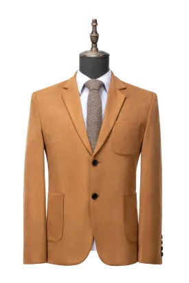 Men's Business Casual Suede Notch Lapel Blazer