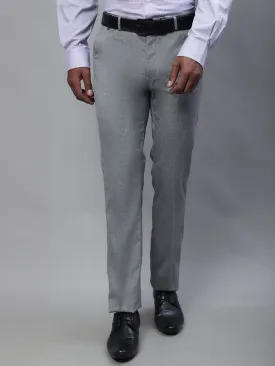 Men's Formal Flat front Grey Houndstooth Trousers