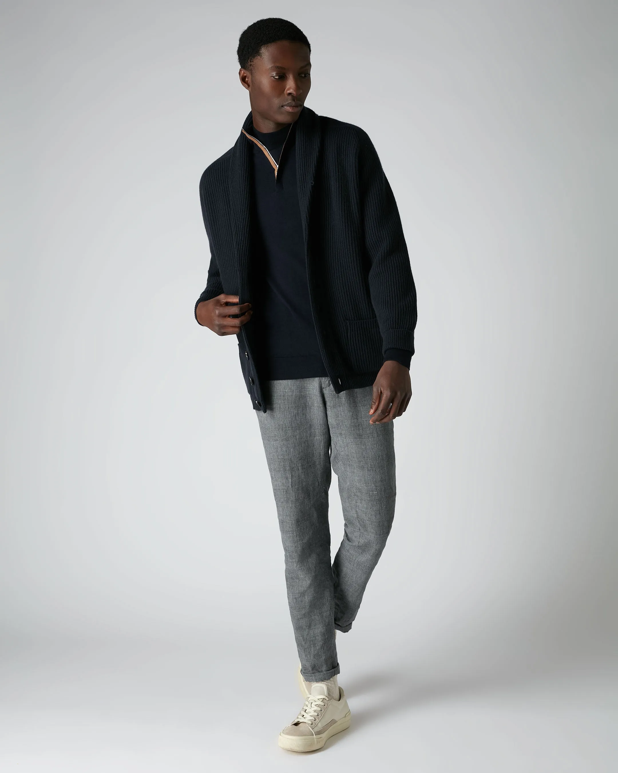 Men's Kensington Cashmere Cardigan Navy Blue